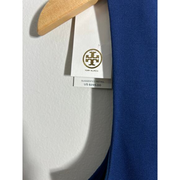 Tory Burch Navy Brynn Ponte Dress Gold Buttons side pockets S/P NWT - Picture 5 of 7